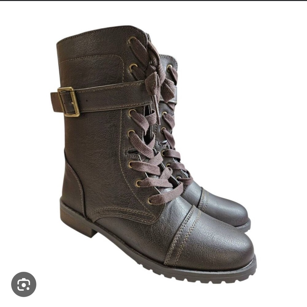 Seychelles Dark Brown Mid Calf Combat Moto Boots 🌿